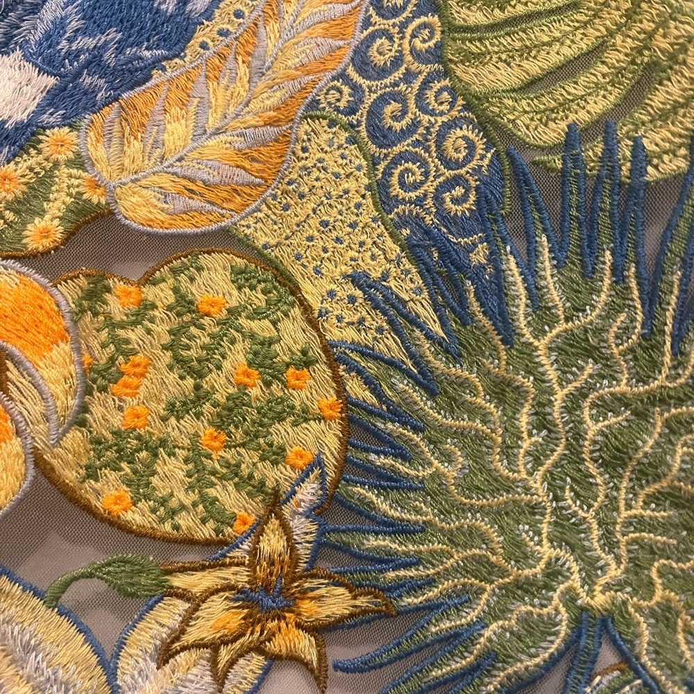 J. McLaughlin Blue and Yellow Tropical Print Dress - Picture 6 of 6